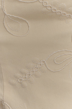 Ebony Embroidered Denim Jeans - Cream