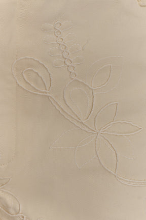 Ebony Embroidered Denim Micro Shorts - Cream