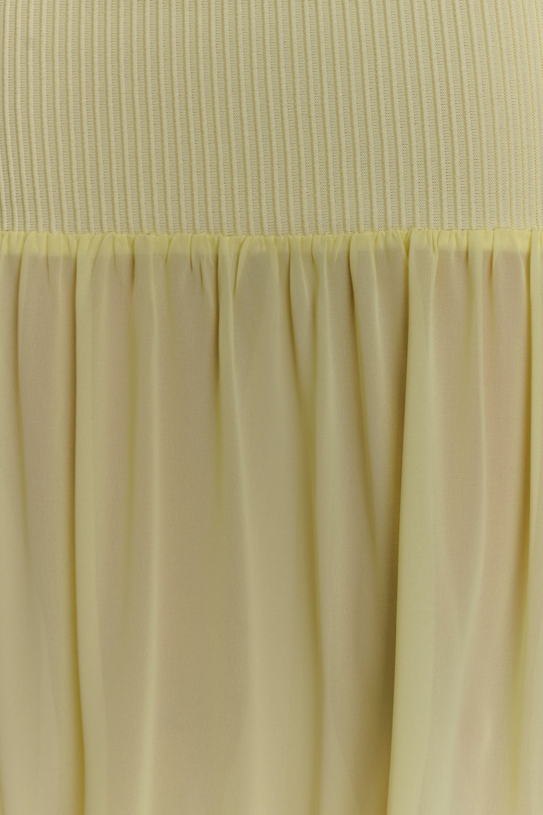 Haille Knit Chiffon Maxi Dress - Lemon