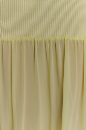 Haille Knit Chiffon Maxi Dress - Lemon