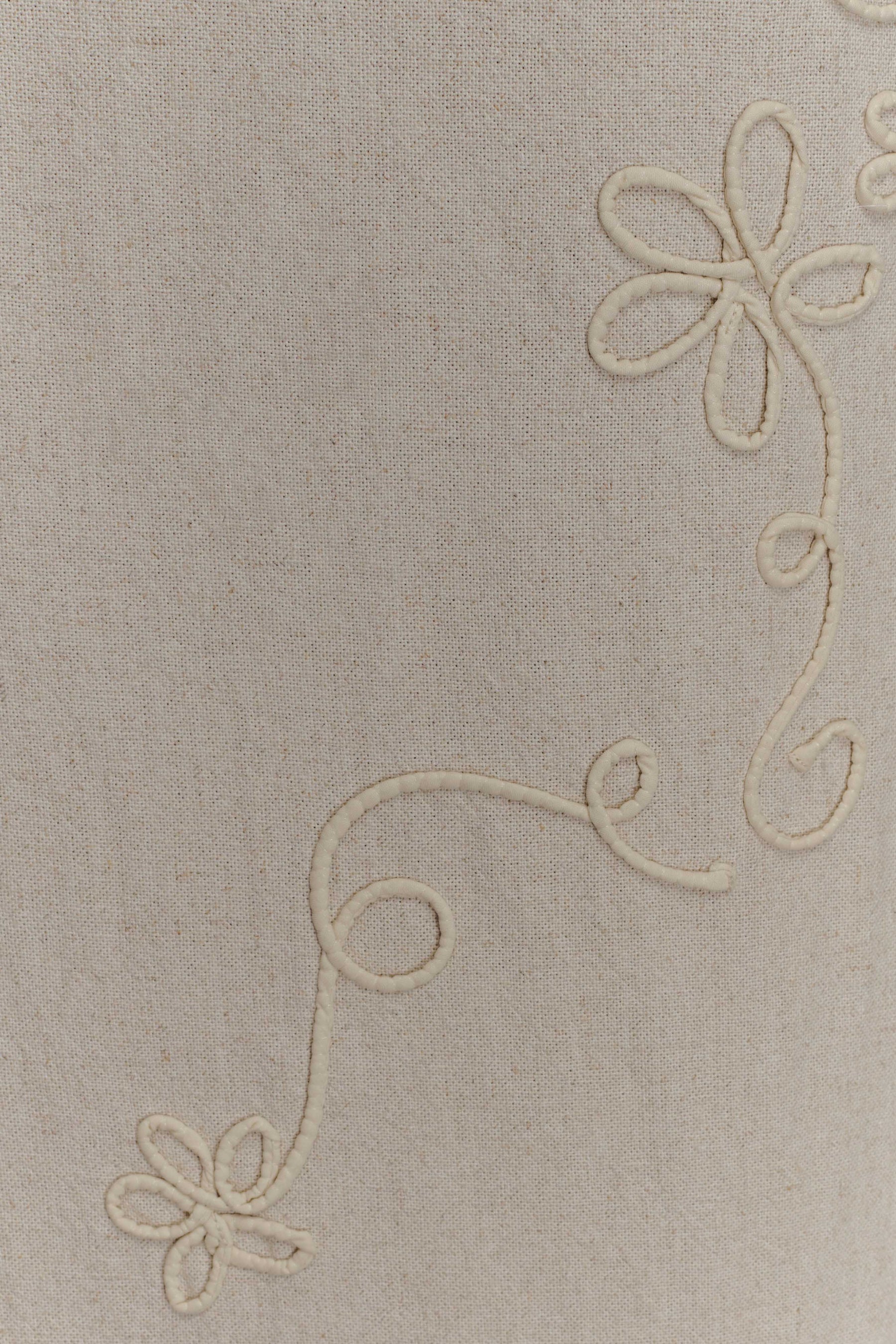 Casey Linen Embroidered Maxi Skirt - Natural