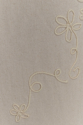 Casey Linen Embroidered Maxi Skirt - Natural
