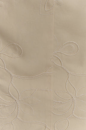 Ebony Embroidered Denim Mini Dress - Cream