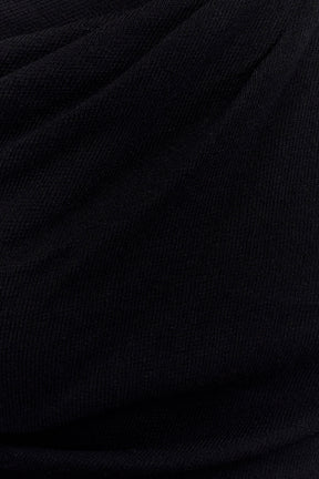 Culver Draped Twist Knit Top - Black