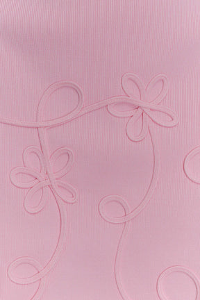 Brullo Embroidery Knit Mini Dress - Baby Pink