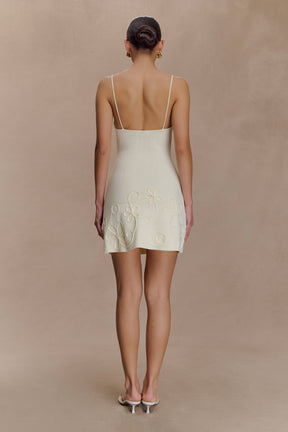 Brullo Embroidery Knit Mini Dress - Ivory