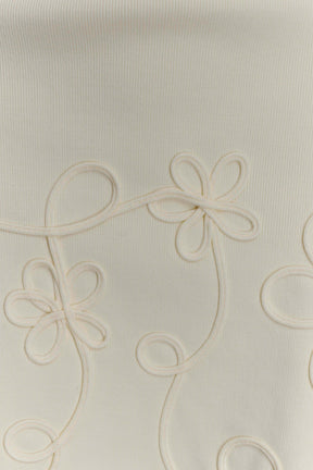 Brullo Embroidery Knit Mini Dress - Ivory