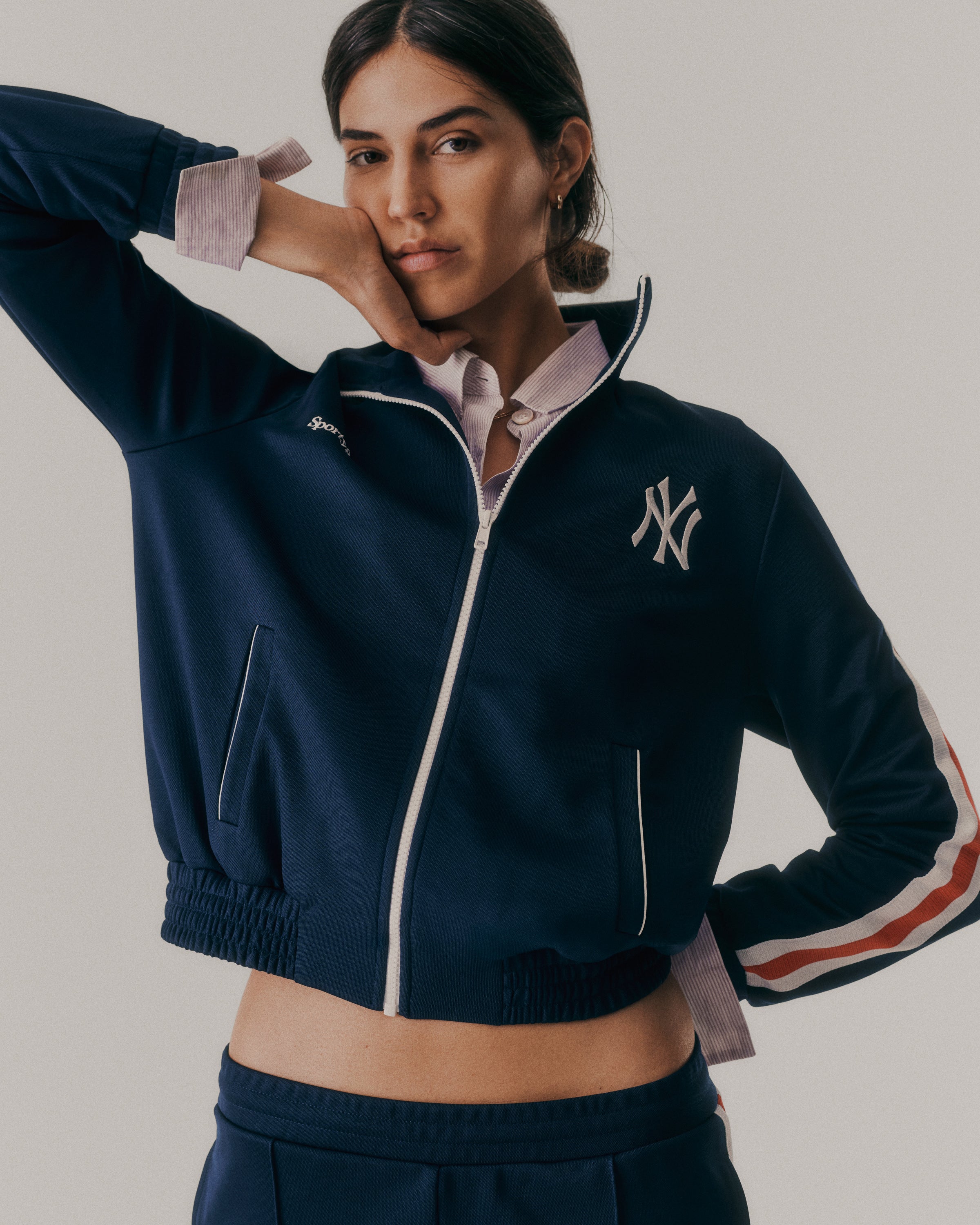 Yankees Serif Track Jacket - Navy/White/Red
