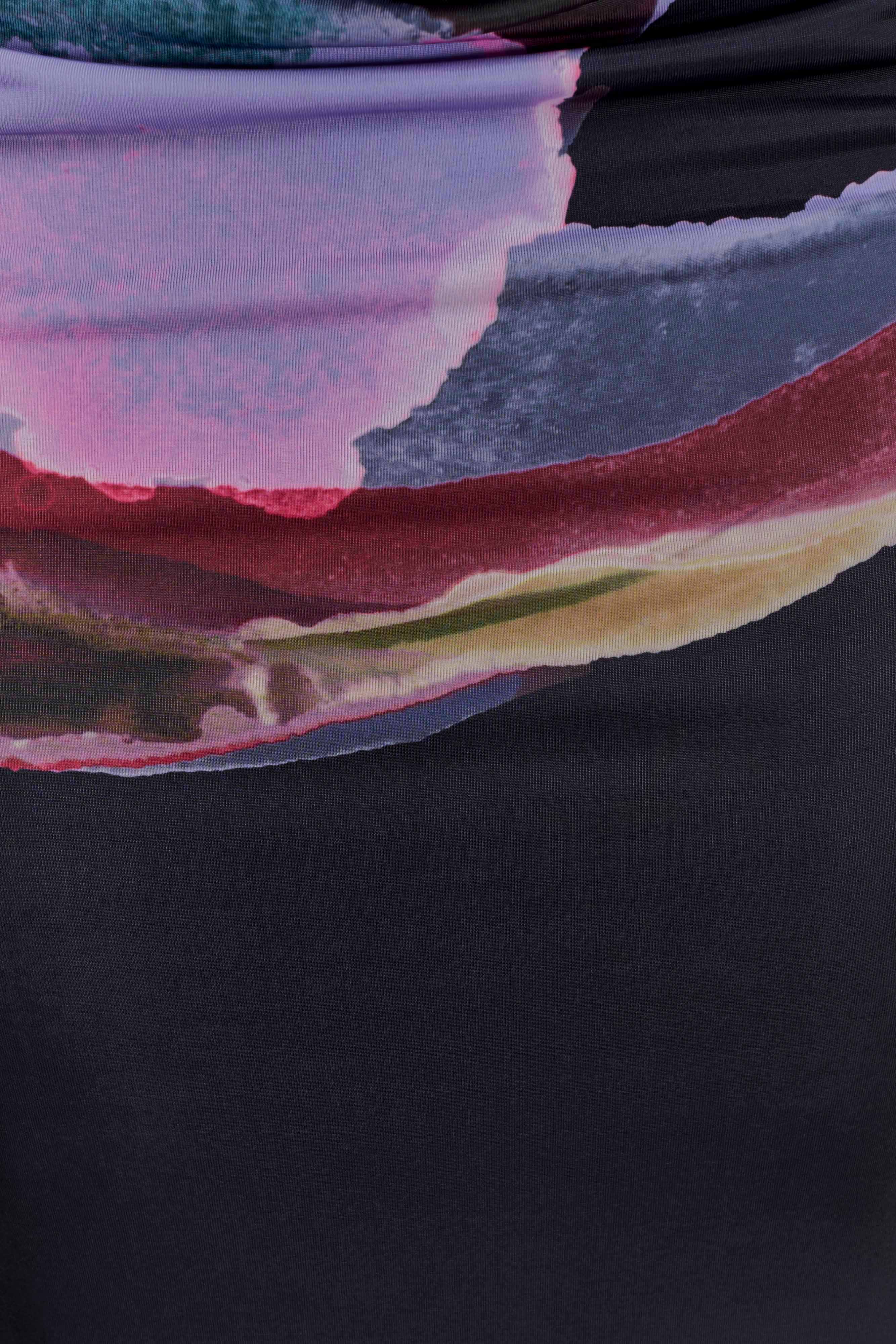 Madison Strapless Slinky Maxi Dress - Multi Fluid Reverie Print