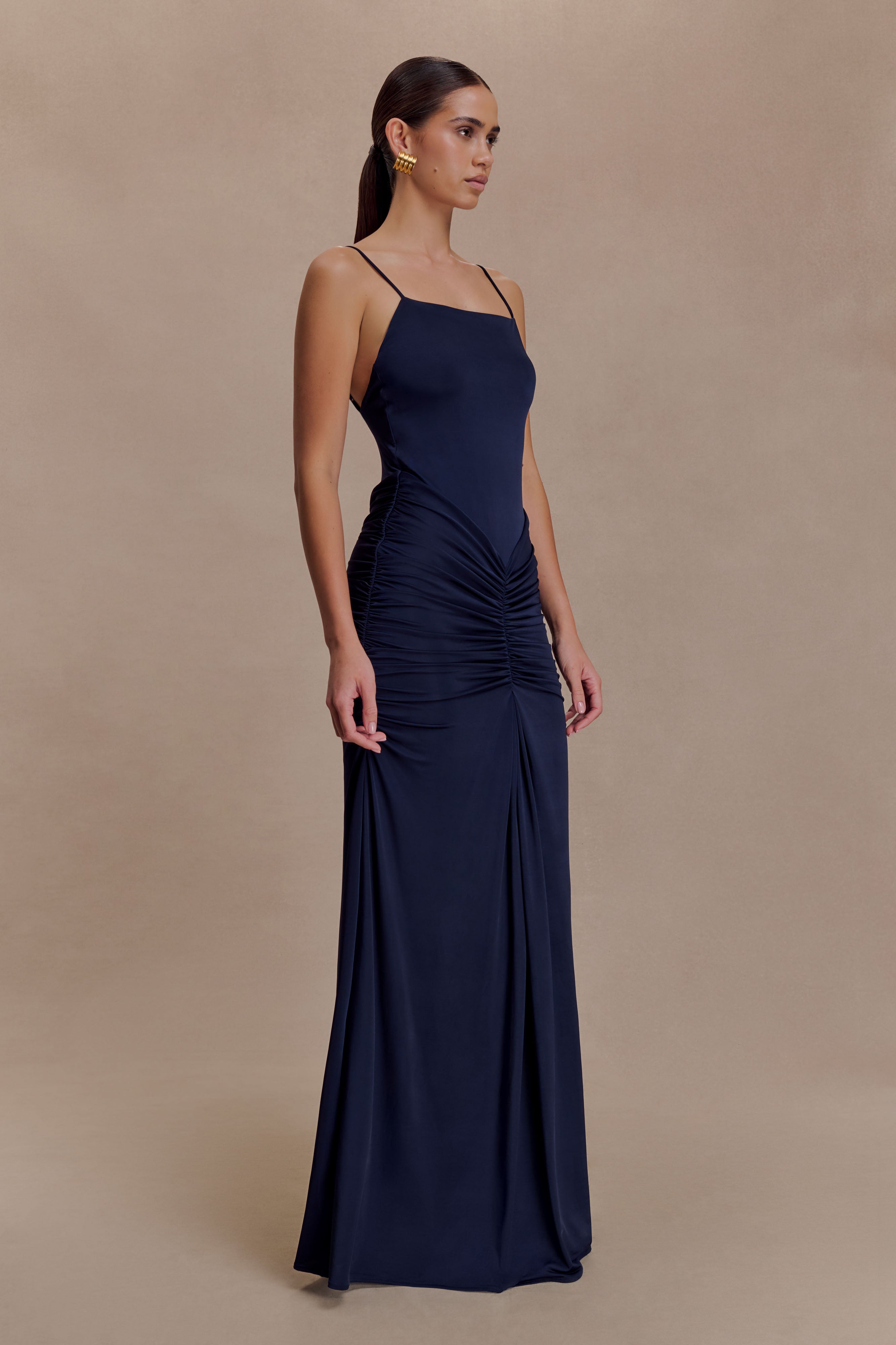 Roisin Slinky Maxi Dress - Navy