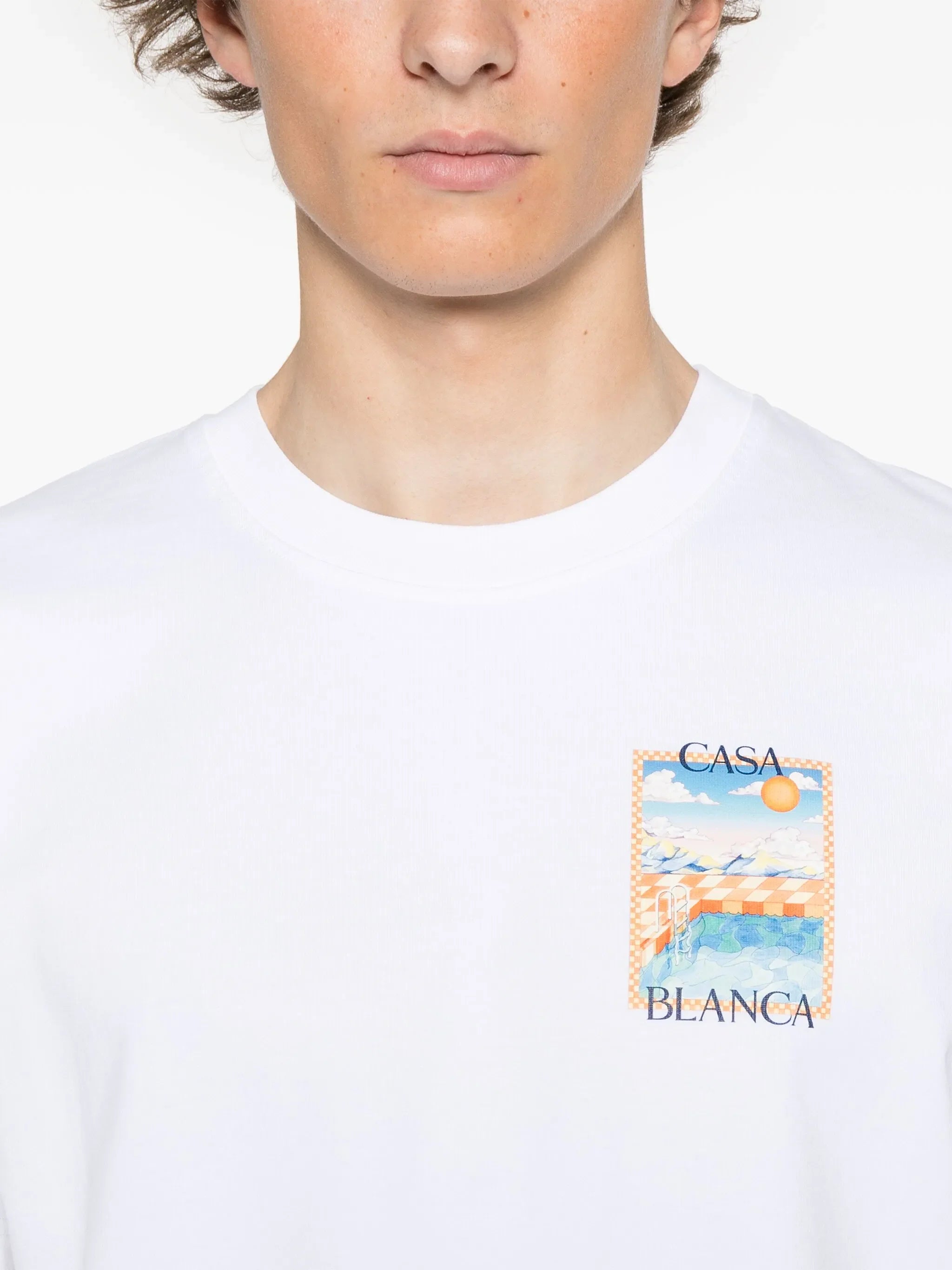 Casablanca Surreal Pool Printed T-Shirt in White