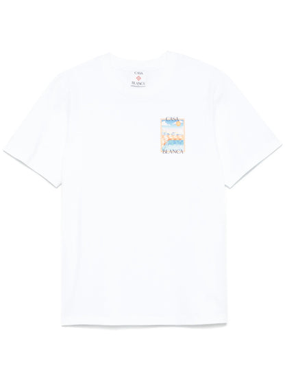Casablanca Surreal Pool Printed T-Shirt in White