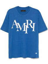 Amiri Logo‑Print Cotton T‑Shirt – Blue