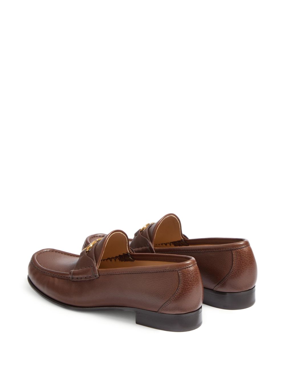 Valentino Garavani V-Logo Leather Loafers – Brown