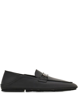 Gancini-plaque leather loafers