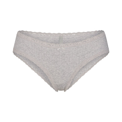 Lightweight Cotton Pointelle Lace Brief