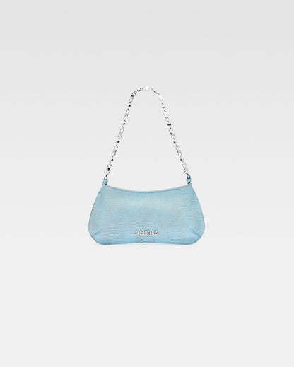 The small Bisou Chaine Light Blue Snake Skin