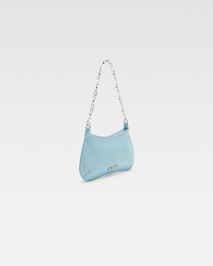 The small Bisou Chaine Light Blue Snake Skin