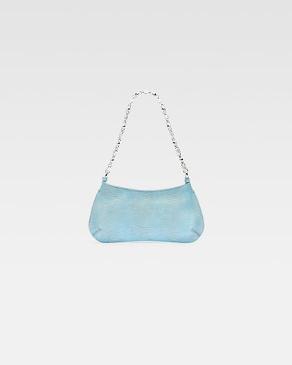 The small Bisou Chaine Light Blue Snake Skin