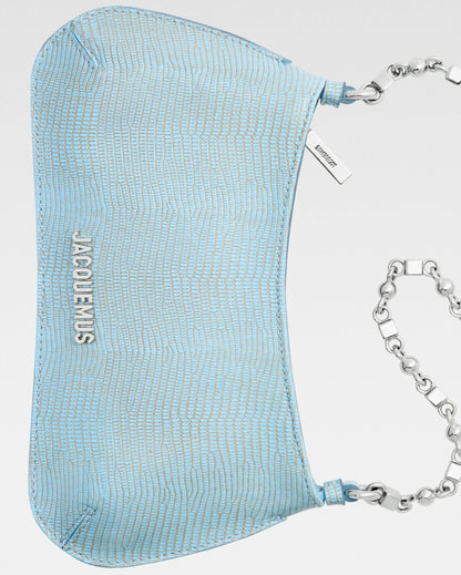 The small Bisou Chaine Light Blue Snake Skin