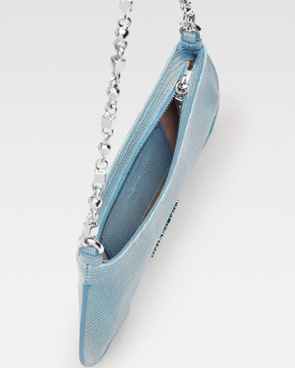 The small Bisou Chaine Light Blue Snake Skin