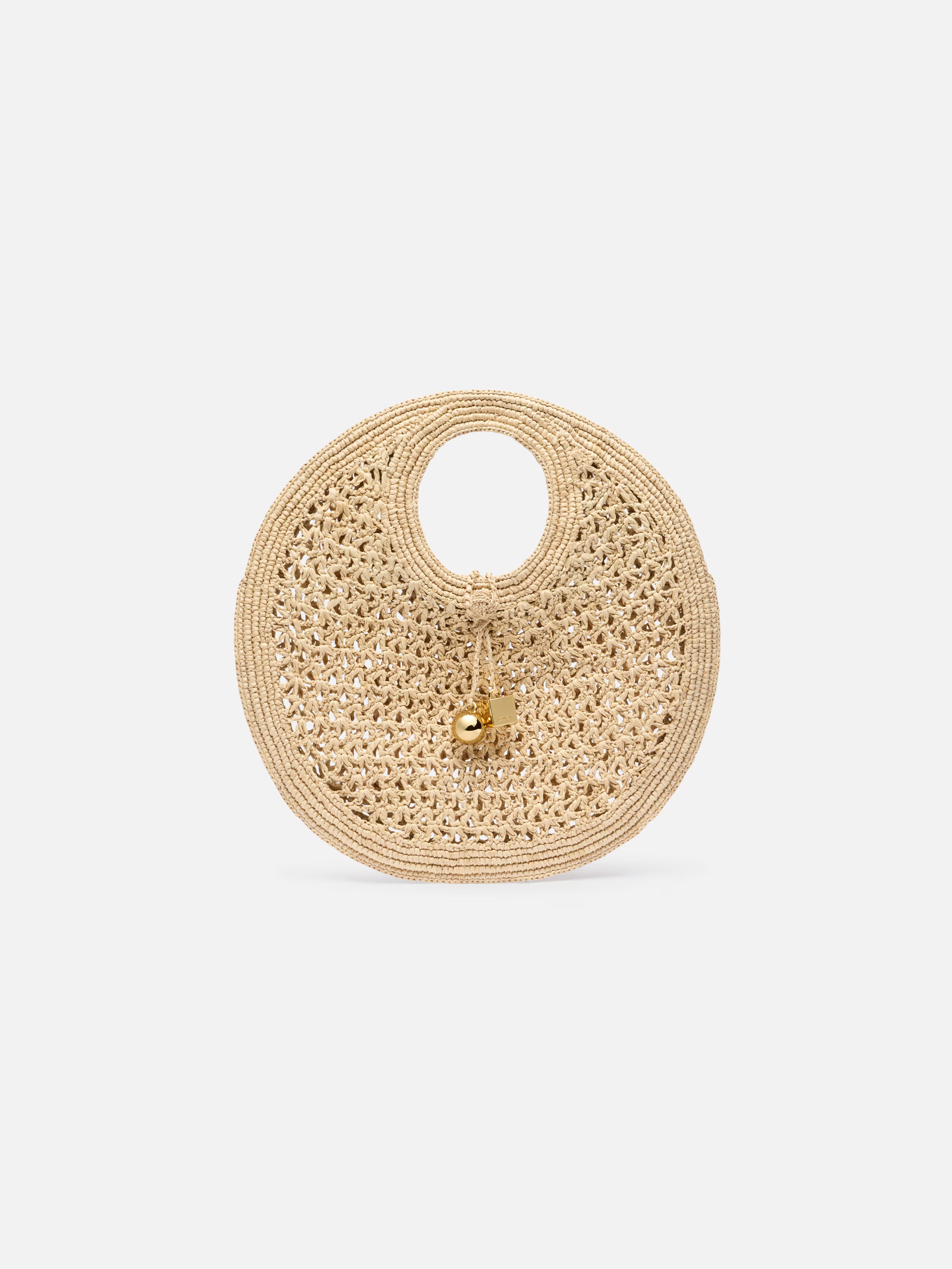 The Spiaggia small round bag Small raffia circle bag