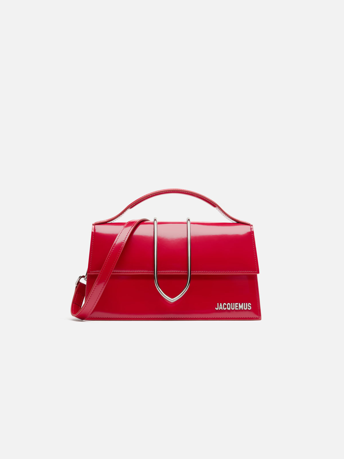 The large Bambino Cross-body metal flap bag.