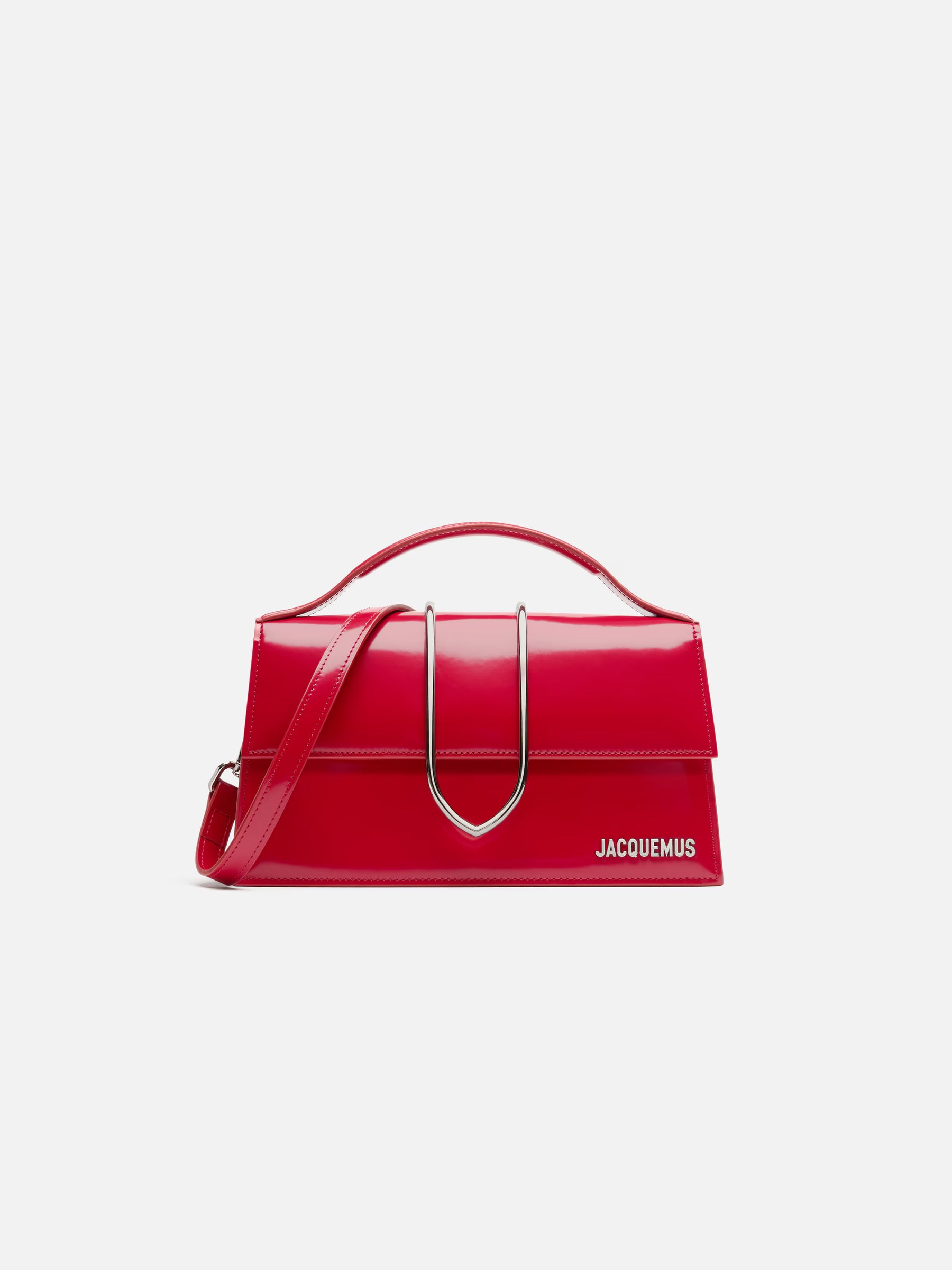 The large Bambino Cross-body metal flap bag.