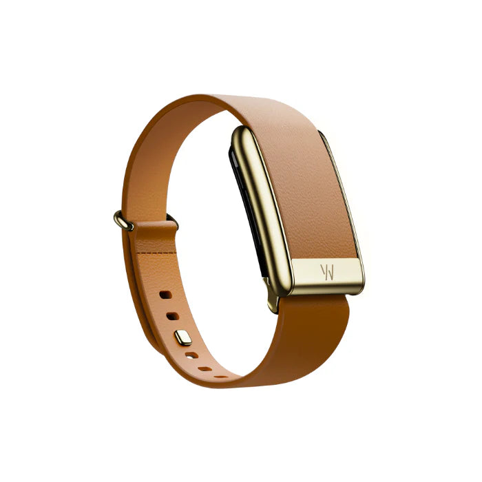 Whoop 5.0 Leatherluxe Tapered Camel with Gold Band (12 Month Peak Subscription Included)
