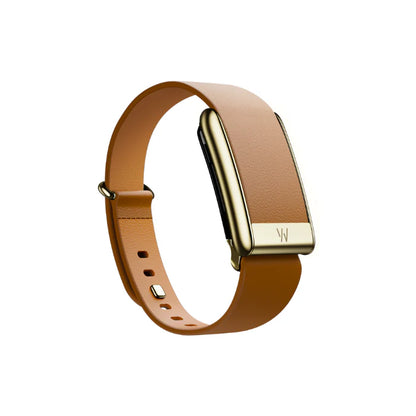 Whoop 5.0 Leatherluxe Tapered Camel with Gold Band (12 Month Peak Subscription Included)
