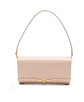 Beige Twist-Lock Shoulder Bag
