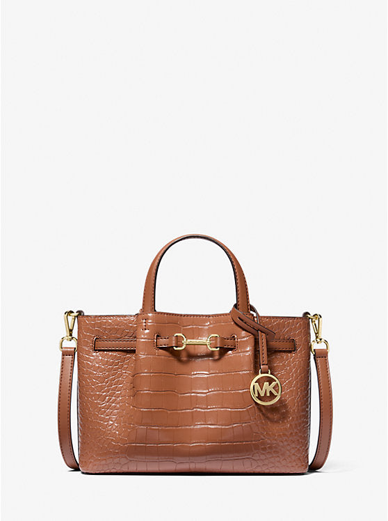 Carson Small Crocodile Embossed Satchel