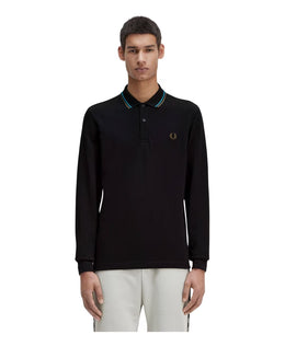 Fred Perry Long Sleeve Polo with Double Stripe