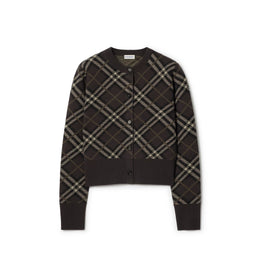 Check Wool Cashmere Cardigan