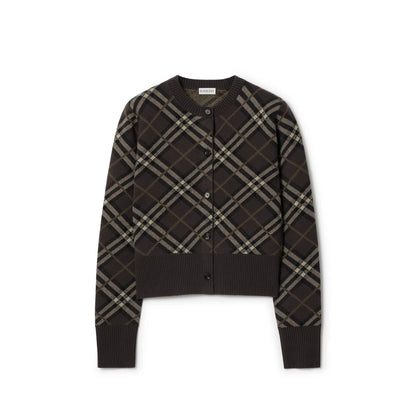 Check Wool Cashmere Cardigan