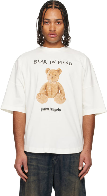 White 'Bear In Mind' Over T-shirt