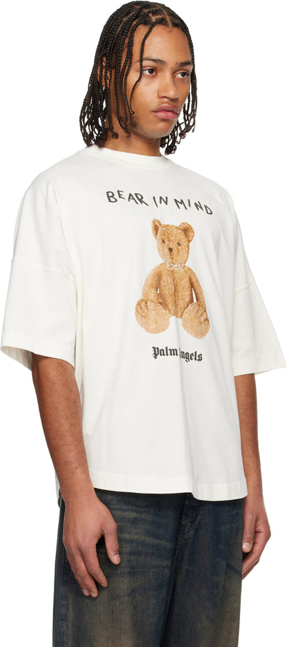 White 'Bear In Mind' Over T-shirt