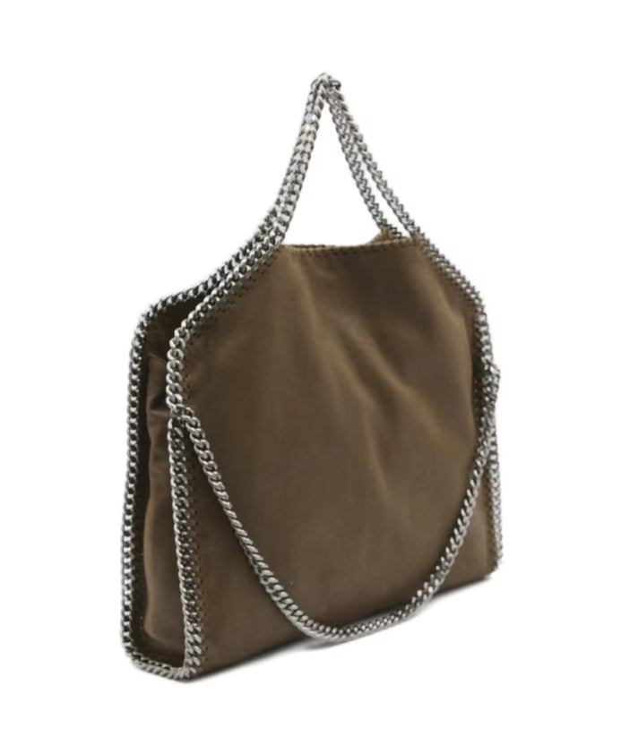 Olive Green Textured Fabric Handbag