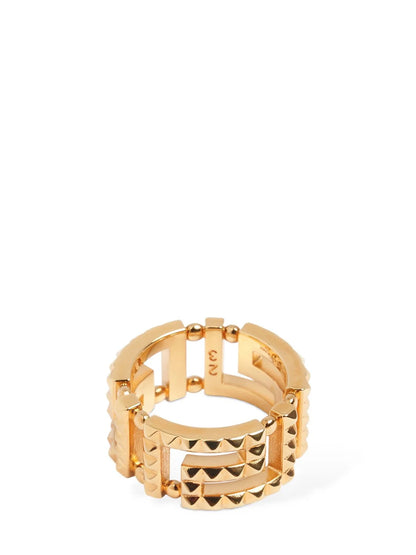 Versace Versace Studded Greek motif band ring - Size: 10 Rings | Shop From The Mirage