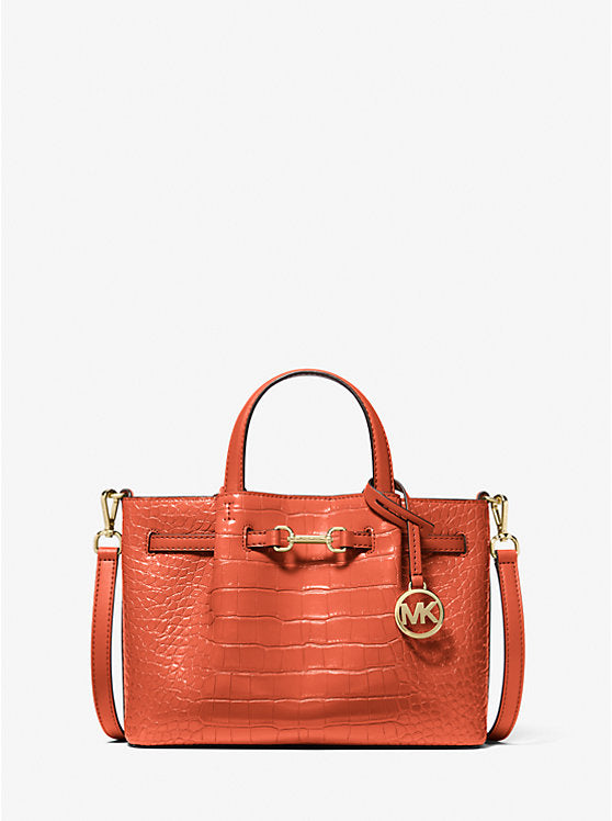 Carson Small Crocodile Embossed Satchel