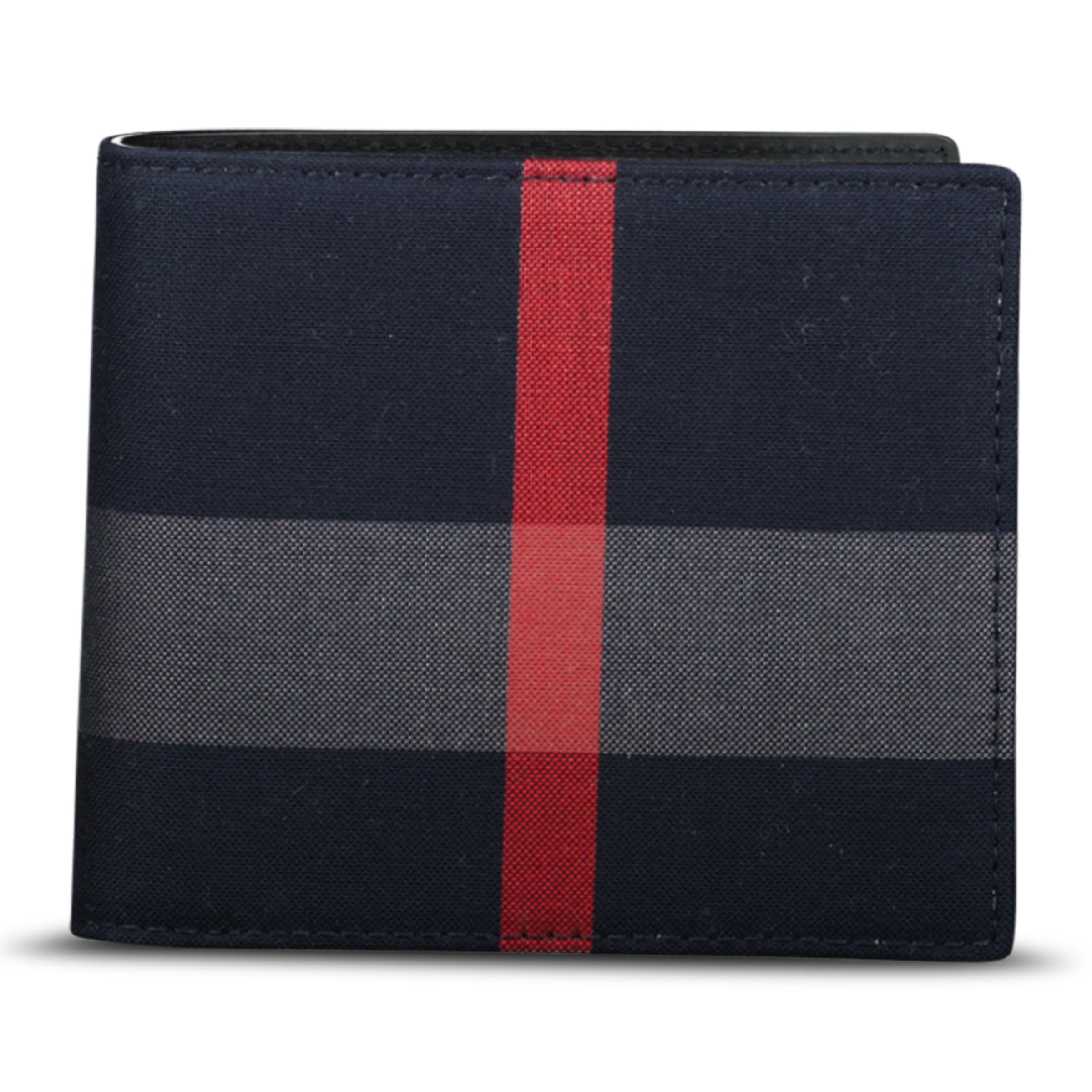 Burberry Check Bifold Wallet Navy & Grey