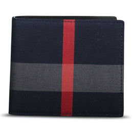 Burberry Check Bifold Wallet Navy & Grey