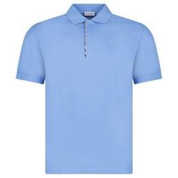 Burberry ‘Hartford’ Zip Check Polo Blue