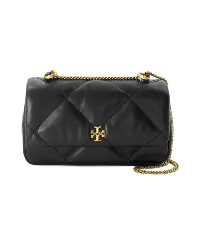 Diamond Quilt Mini Flap Bag in Black