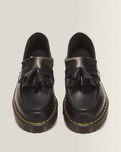 Adrian Bex Smooth Leather Tassel Loafers — Black