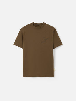Short-sleeve t-shirt with embroidered logos.