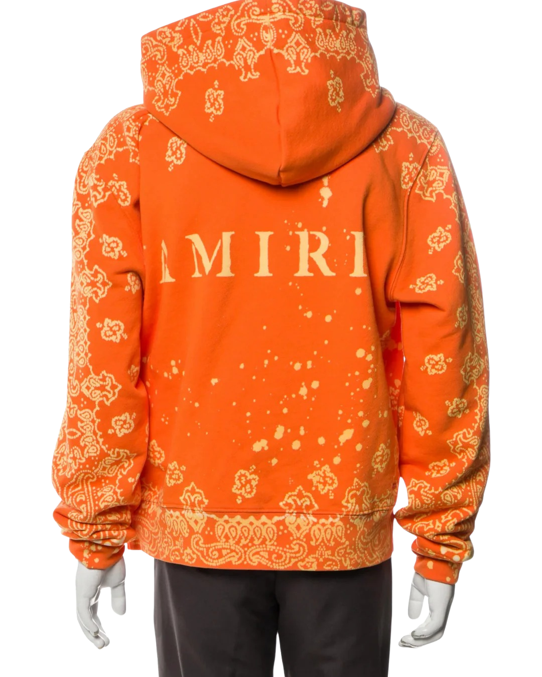 AMIRI BANDANA BLEACH HOODIE ORANGE