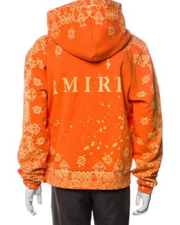 AMIRI BANDANA BLEACH HOODIE ORANGE