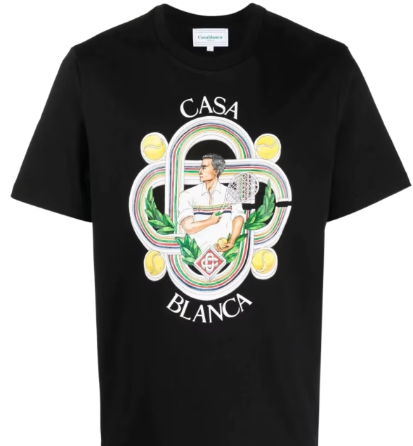 Casablanca Black Le Joueur Print T-Shirt