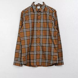 Kemeja BURBERRY SHEFFORD CHECK TAUPE BROWN LONG SHIRT